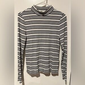 Banana Republic ripped stripped mock neck shirt - size medium